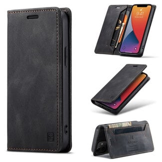 AutSpace AutSpace - iPhone 12 Mini hoesje - Wallet Book Case - Magneetsluiting - met RFID bescherming - Zwart