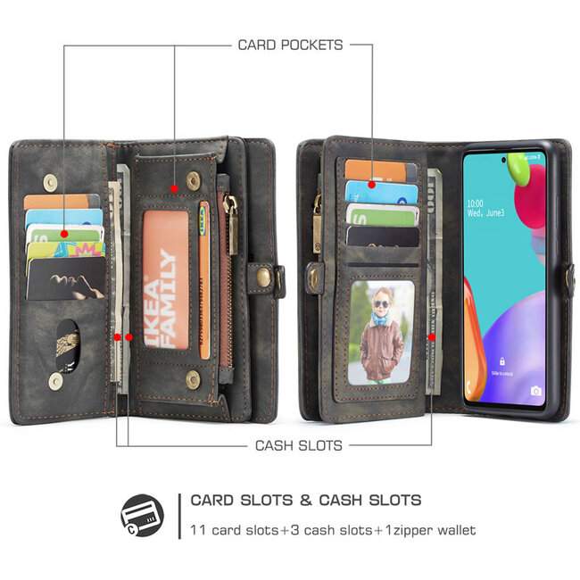 CaseMe - Samsung Galaxy A52 5G Hoesje - 2 in 1 Back Cover - Zwart