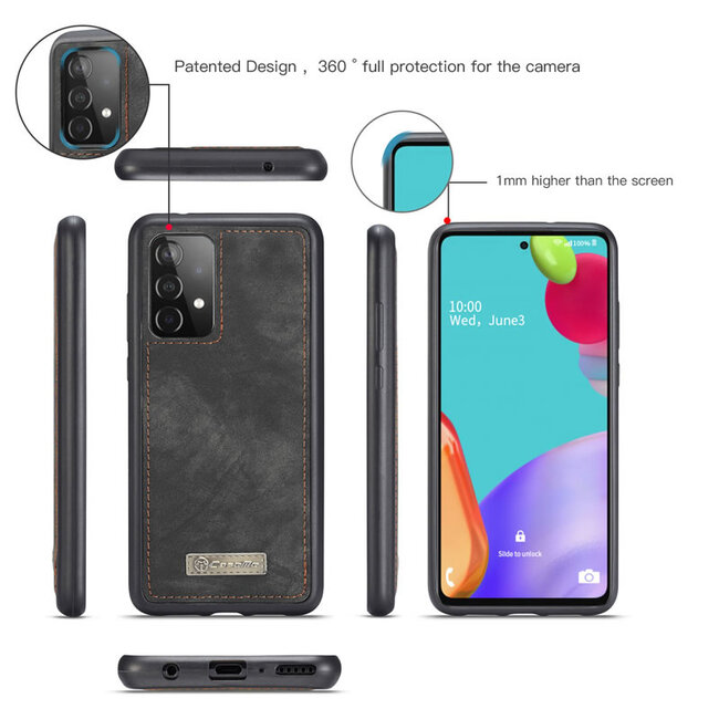 CaseMe - Samsung Galaxy A52 5G Hoesje - 2 in 1 Back Cover - Zwart