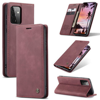 CaseMe CaseMe - Samsung Galaxy A72 5G hoesje - Wallet Book Case - Magneetsluiting - Donker Rood