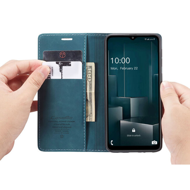CaseMe - Samsung Galaxy A32 5G hoesje - Wallet Book Case - Magneetsluiting - Blauw