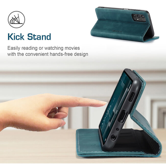 CaseMe - Samsung Galaxy A32 5G hoesje - Wallet Book Case - Magneetsluiting - Blauw