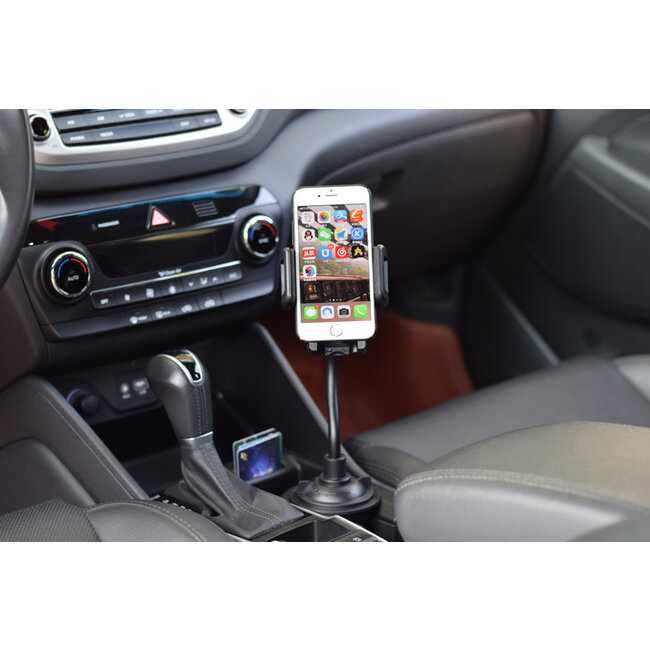 Telefoonhouder Auto - Bekerhouder Auto Telefoon - Universele Car Cup Holder voor alles Smartphones iPhone/Samsung/Huawei/OnePlus - Zwart
