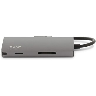 LMP LMP - USB-C Mini Dock - 8-poorts USB-C Mini-Dock met HDMI, USB 3.0, Ethernet, SD / MicroSD, USB-C - Space Grey