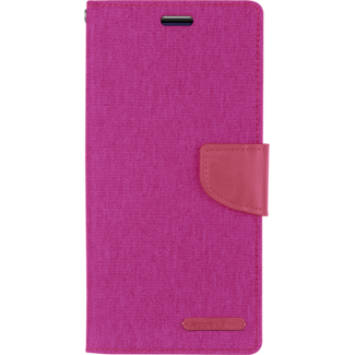 Mercury Goospery iPhone 11 Hoesje - Mercury Canvas Diary Wallet Case - Hoesje met Pasjeshouder - Roze