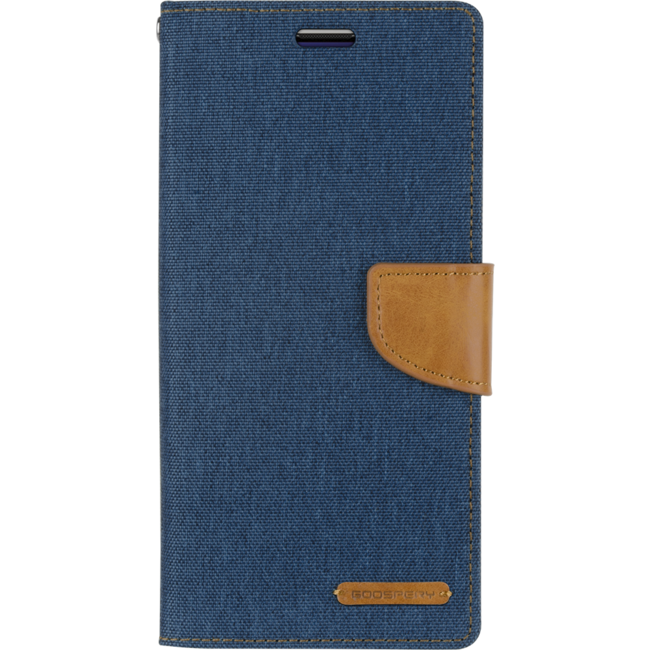 iPhone 11 Pro Hoesje - Mercury Canvas Diary Wallet Case - Hoesje met Pasjeshouder - Blauw