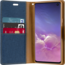 iPhone 11 Pro Hoesje - Mercury Canvas Diary Wallet Case - Hoesje met Pasjeshouder - Blauw