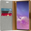 iPhone 11 Pro Max Hoesje - Mercury Canvas Diary Wallet Case - Hoesje met Pasjeshouder - Grijs