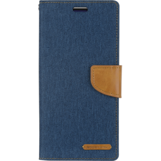Mercury Goospery Samsung Galaxy A72 5G Hoesje - Mercury Canvas Diary Wallet Case - Hoesje met Pasjeshouder - Blauw