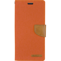 Samsung Galaxy A42 5G Hoesje - Mercury Canvas Diary Wallet Case - Hoesje met Pasjeshouder - Oranje