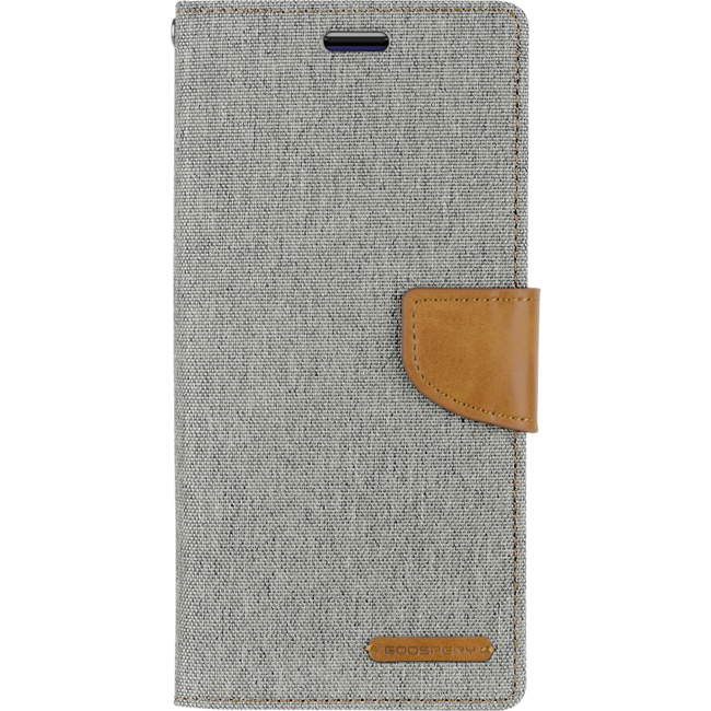 Samsung Galaxy Note 20 Hoesje - Mercury Canvas Diary Wallet Case - Hoesje met Pasjeshouder - Grijs