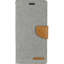 Samsung Galaxy Note 20 Ultra Hoesje - Mercury Canvas Diary Wallet Case - Hoesje met Pasjeshouder - Grijs