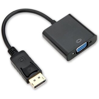 Case2go DisplayPort naar VGA Adapter - Gold-Plated - 1080P - Zwart