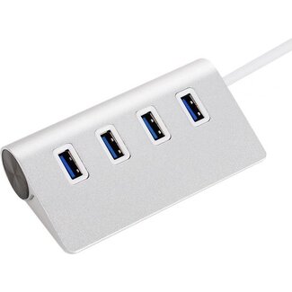 Case2go USB Splitter -USB Hub 3.0 - USB Hub 4 Poort - Usb hub met voeding - Aluminium