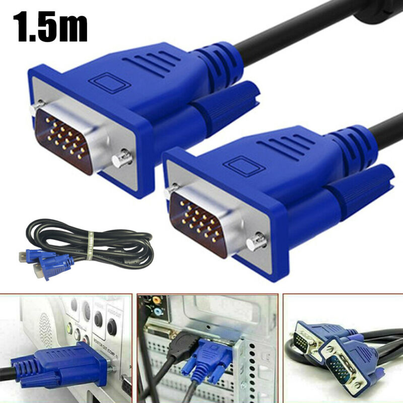 nicht Verzadigen Teken VGA Kabel - VGA Monitor kabel - VGA naar VGA - 1.5 Meter - Zwart/Blauw |  Case2go.nl