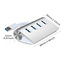 USB Splitter -USB Hub 3.0 - USB Hub 4 Poort - Usb hub met voeding - Aluminium