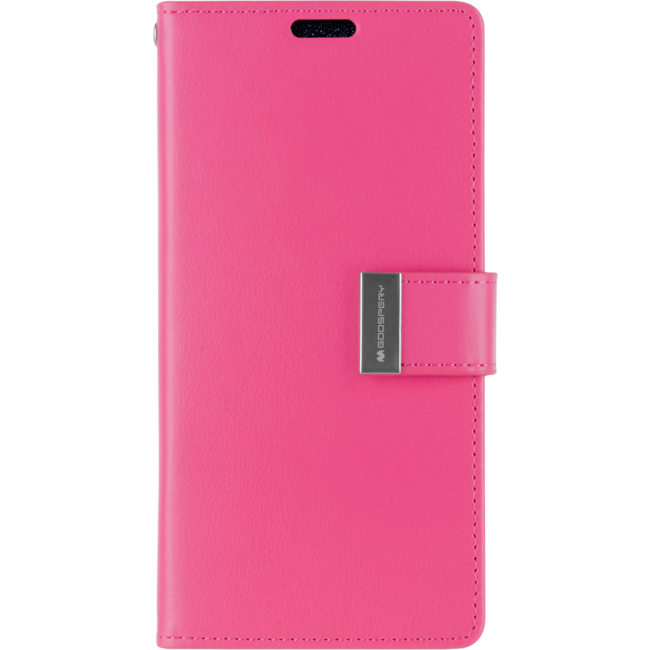 iPhone 12 / 12 Pro Hoesje - Goospery Rich Diary Case  - Hoesje met Pasjeshouder - Magenta