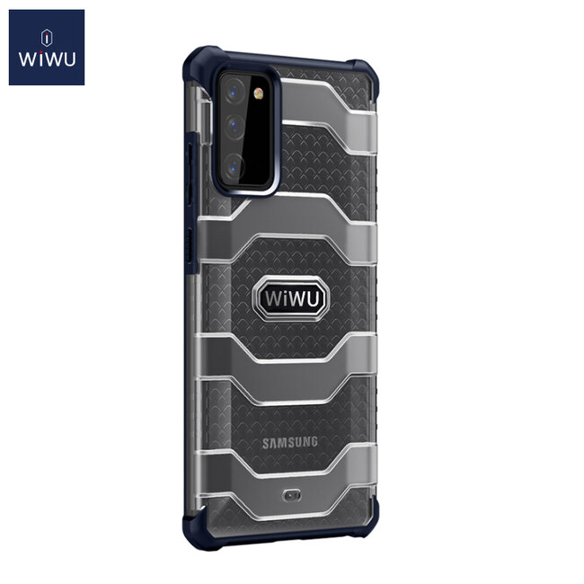 WiWu - Samsung Galaxy Note 20 Hoesje - Voyager Case - Schokbestendige Back Cover - Donker Blauw