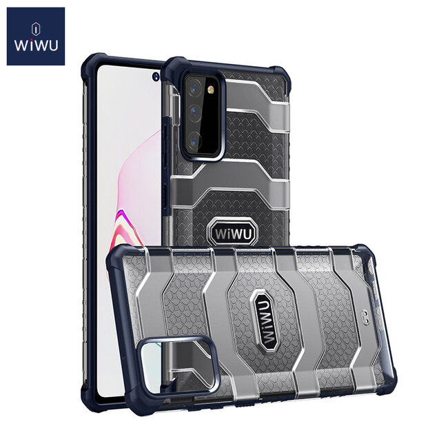 WiWu - Samsung Galaxy Note 20 Hoesje - Voyager Case - Schokbestendige Back Cover - Donker Blauw