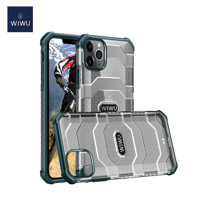 WiWu - iPhone 12 / iPhone 12 Pro Hoesje - Voyager Case - Schokbestendige Back Cover - Donker Groen