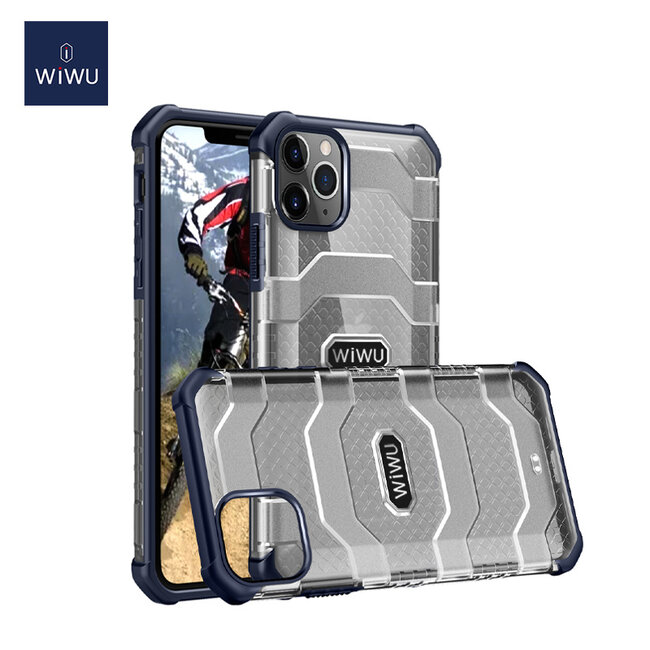 WiWu - iPhone 12 Pro Max Hoesje - Voyager Case - Schokbestendige Back Cover - Donker Blauw