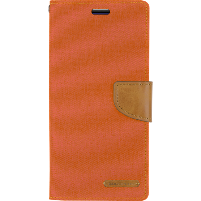 Samsung Galaxy S21 Ultra Hoesje - Mercury Canvas Diary Wallet Case - Hoesje met Pasjeshouder - Oranje