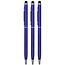 Case2go 3 Stuks - Touch Pen - 2 in 1 Stylus Pen voor smartphone en tablet - Metaal - Blauw