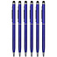 6 Stuks - Touch Pen - 2 in 1 Stylus Pen voor smartphone en tablet - Metaal - Blauw