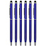 Case2go 6 Stuks - Touch Pen - 2 in 1 Stylus Pen voor smartphone en tablet - Metaal - Blauw