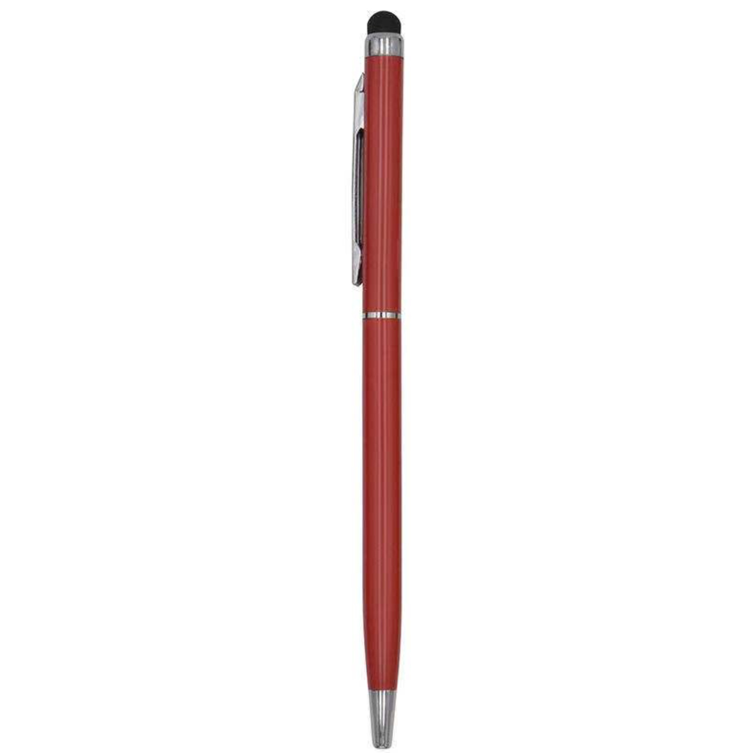 1 Stuks - Touch Pen - 2 in 1 Stylus Pen voor smartphone en tablet - Metaal - Rood afbeelding
