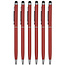 6 Stuks - Touch Pen - 2 in 1 Stylus Pen voor smartphone en tablet - Metaal - Rood