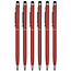 Case2go 6 Stuks - Touch Pen - 2 in 1 Stylus Pen voor smartphone en tablet - Metaal - Rood