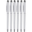 6 Stuks - Touch Pen - 2 in 1 Stylus Pen voor smartphone en tablet - Metaal - Wit