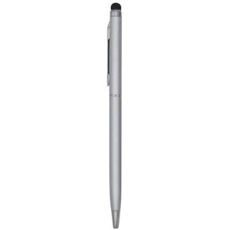 Case2go 1 Stuks - Touch Pen - 2 in 1 Stylus Pen voor smartphone en tablet - Metaal - Zilver