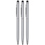 3 Stuks - Touch Pen - 2 in 1 Stylus Pen voor smartphone en tablet - Metaal - Zilver