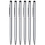 Case2go 6 Stuks - Touch Pen - 2 in 1 Stylus Pen voor smartphone en tablet - Metaal - Zilver