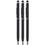 3 Stuks - Touch Pen - 2 in 1 Stylus Pen voor smartphone en tablet - Metaal - Zwart