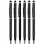 6 Stuks - Touch Pen - 2 in 1 Stylus Pen voor smartphone en tablet - Metaal - Zwart