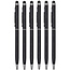 Case2go 6 Stuks - Touch Pen - 2 in 1 Stylus Pen voor smartphone en tablet - Metaal - Zwart