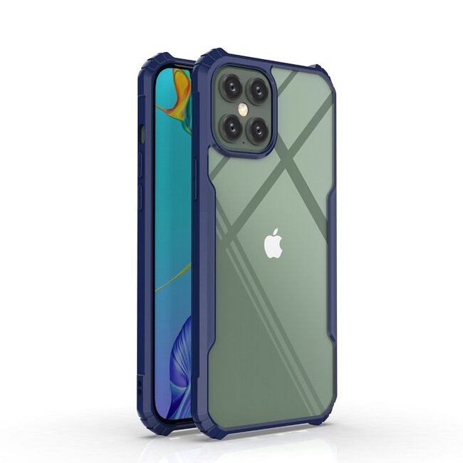 iPhone 11 Pro Hoesje - Super Protect Slim Bumper - Back Cover - Blauw/Transparant