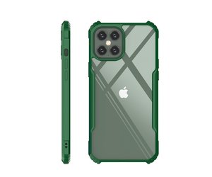 Wolf in schaapskleren Smash botsen iPhone 12 Pro Max Hoesje - Super Protect Slim Bumper - Back Cover -  Groen/Transparant | Case2go.nl