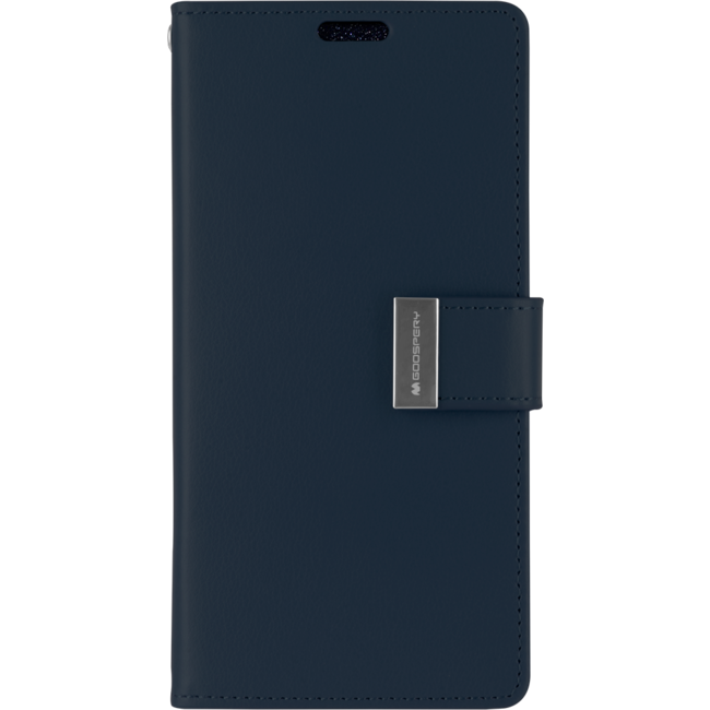 Samsung Galaxy S21 Plus Hoesje - Goospery Rich Diary Case - Hoesje met Pasjeshouder - Donker Blauw