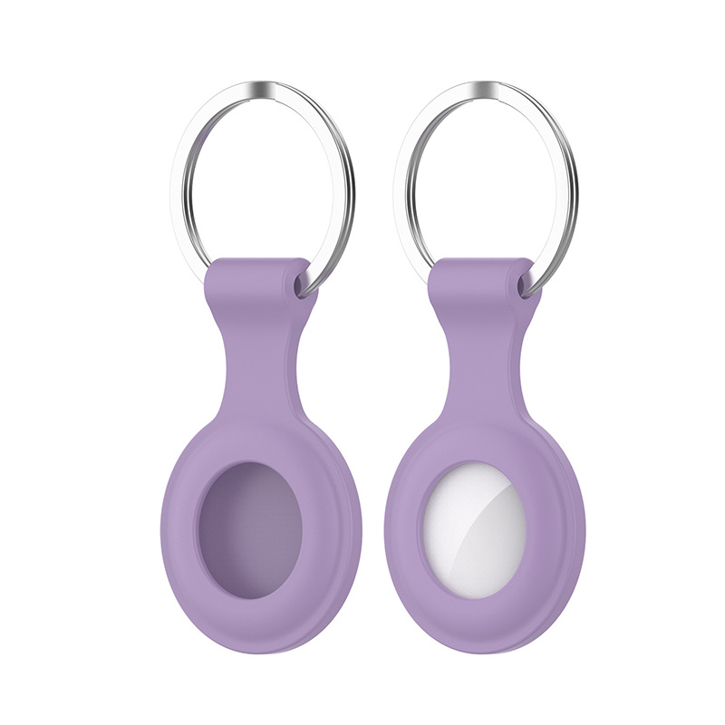 Apple Airtag-sleutelhanger - Siliconen AirTag Hoesje - AirTag Apple Case - 1 Stuk - Paars afbeelding
