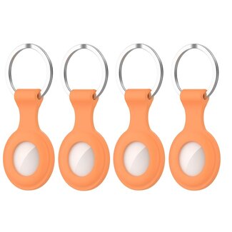 Case2go 4-Pack Apple Airtag-sleutelhanger - Siliconen AirTag Hoesje - AirTag Apple Case - Oranje