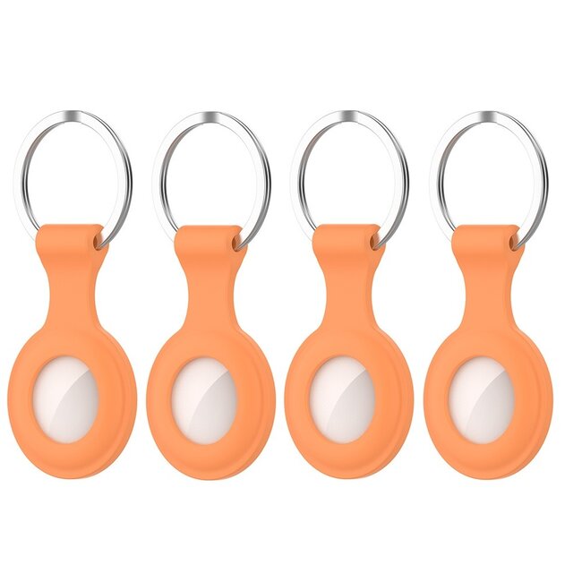 4-Pack Apple Airtag-sleutelhanger - Siliconen AirTag Hoesje - AirTag Apple Case - Oranje