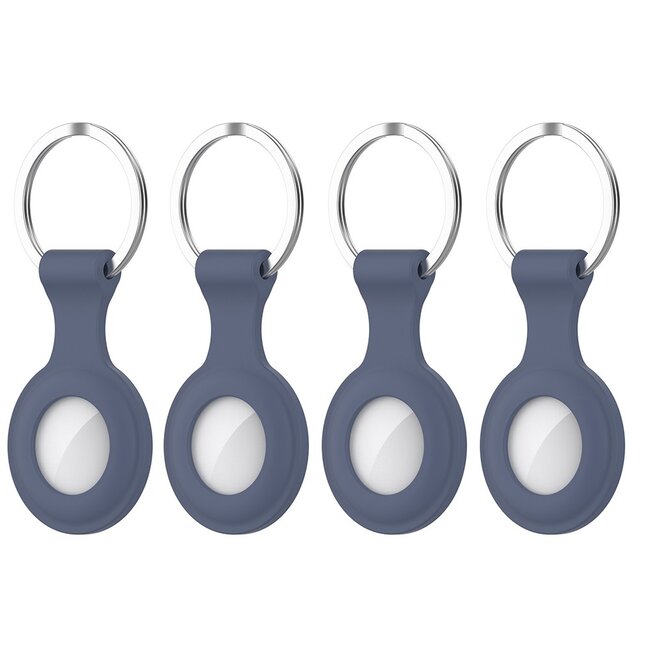 4-Pack Apple Airtag-sleutelhanger - Siliconen AirTag Hoesje - AirTag Apple Case - Blauw
