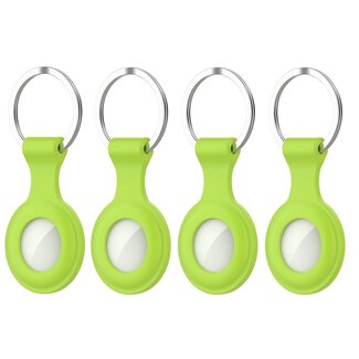 Case2go 4-Pack Apple Airtag-sleutelhanger - Siliconen AirTag Hoesje - AirTag Apple Case - Licht Groen