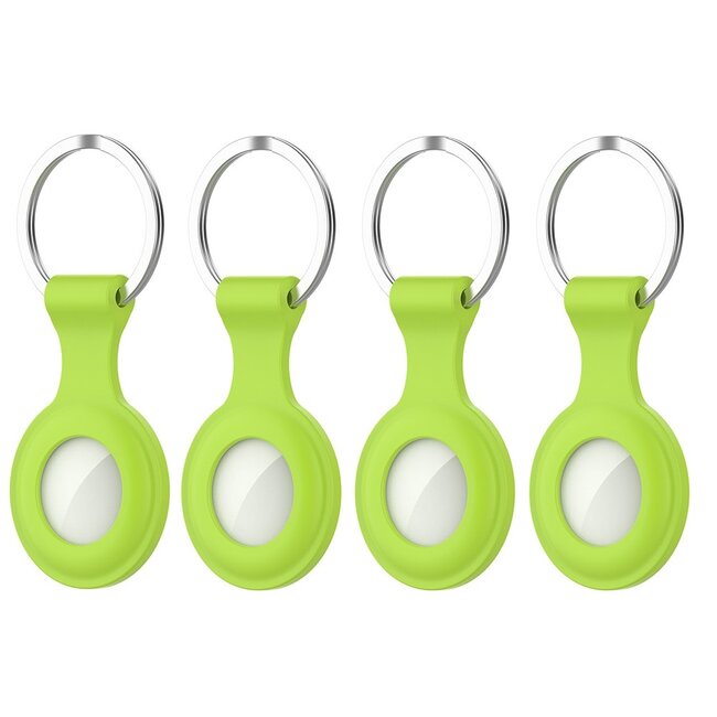 4-Pack Apple Airtag-sleutelhanger - Siliconen AirTag Hoesje - AirTag Apple Case - Licht Groen