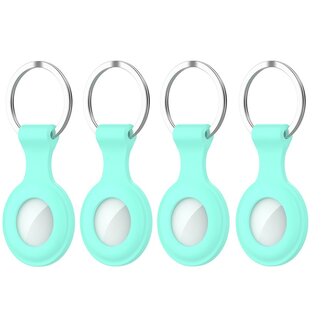 Case2go 4-Pack Apple Airtag-sleutelhanger - Siliconen AirTag Hoesje - AirTag Apple Case - Turquoise