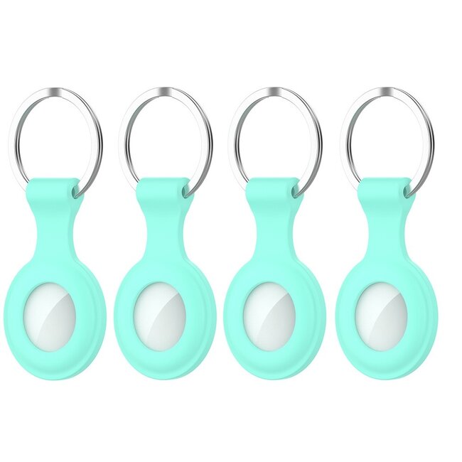 4-Pack Apple Airtag-sleutelhanger - Siliconen AirTag Hoesje - AirTag Apple Case - Turquoise